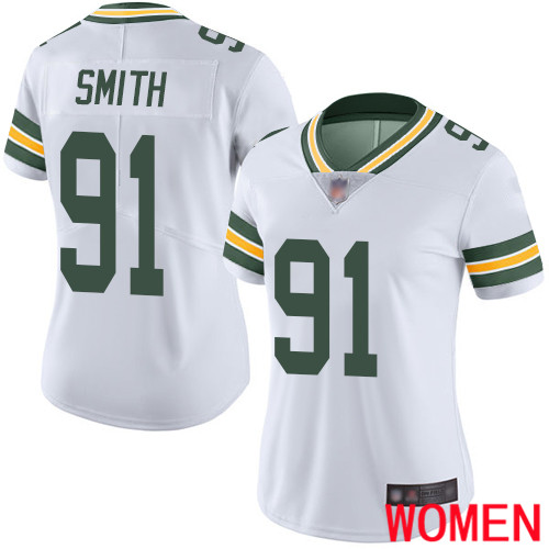 Green Bay Packers Limited White Women #91 Smith Preston Road Jersey Nike NFL Vapor Untouchable